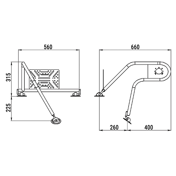 Стойка рулевая с креплением на баллон надувной лодки 25мм в Ухте