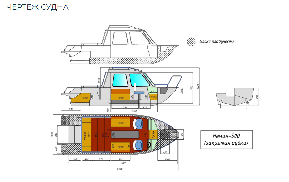 Алюминиевый катер Неман-500 (закрытая рубка) в Ухте