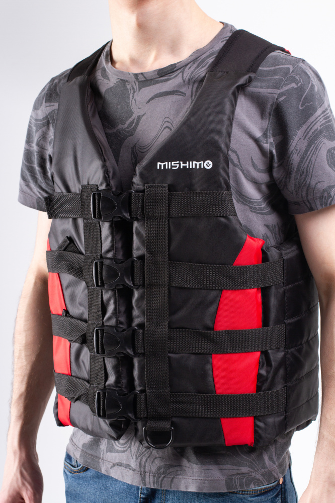 Жилет спасательный MISHIMO PRO Премиум качества Черно-красный в Ухте