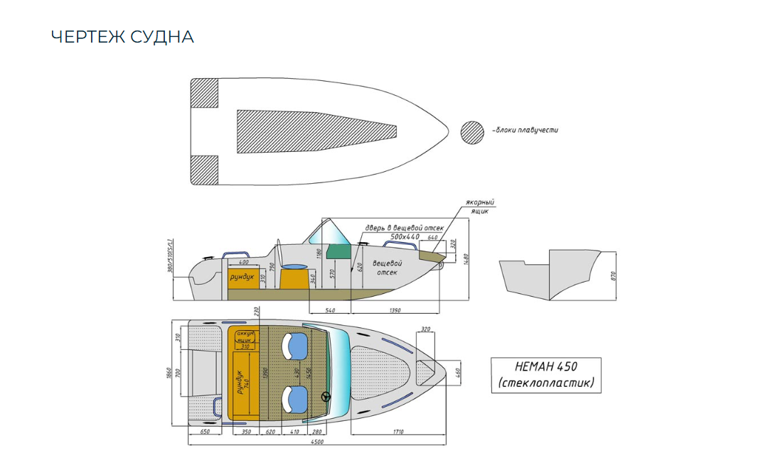 Стеклопластиковый катер Neman-450 в Ухте