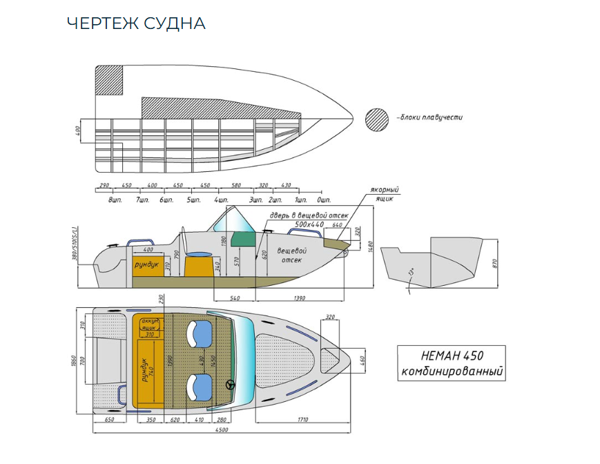 Комбинированный катер Neman-450 в Ухте