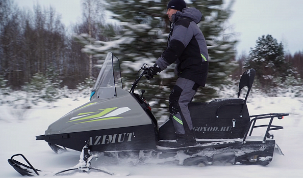 Миниснегоход Бурлак Азимут 20 л.с. , эл.запуск, реверс, тормоз гидравл, капот серый в Ухте