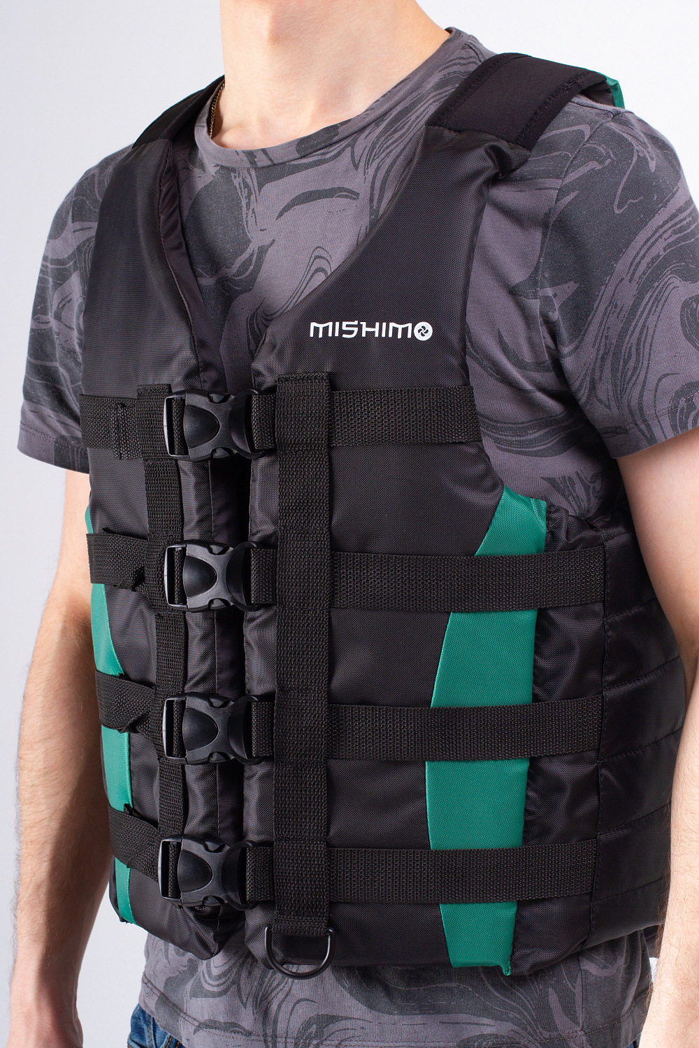 Жилет спасательный MISHIMO PRO Премиум качества Черно-зеленый в Ухте