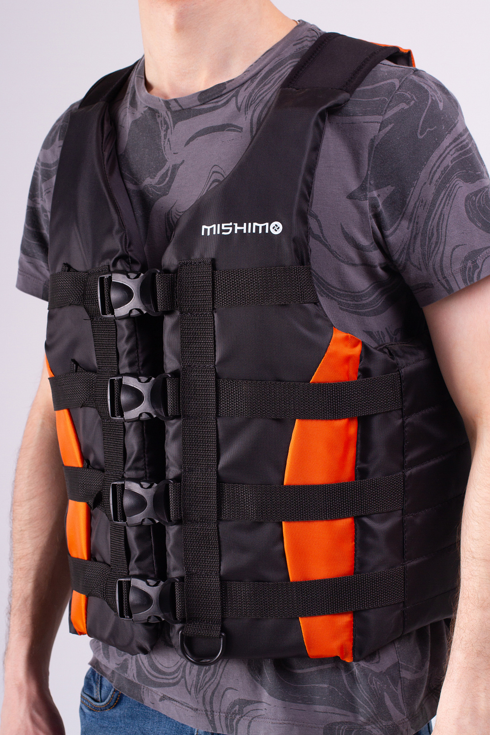 Жилет спасательный MISHIMO PRO Премиум качества Черно-оранжевый в Ухте