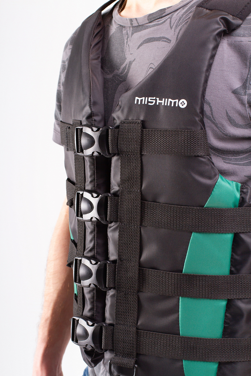 Жилет спасательный MISHIMO PRO Премиум качества Черно-зеленый в Ухте