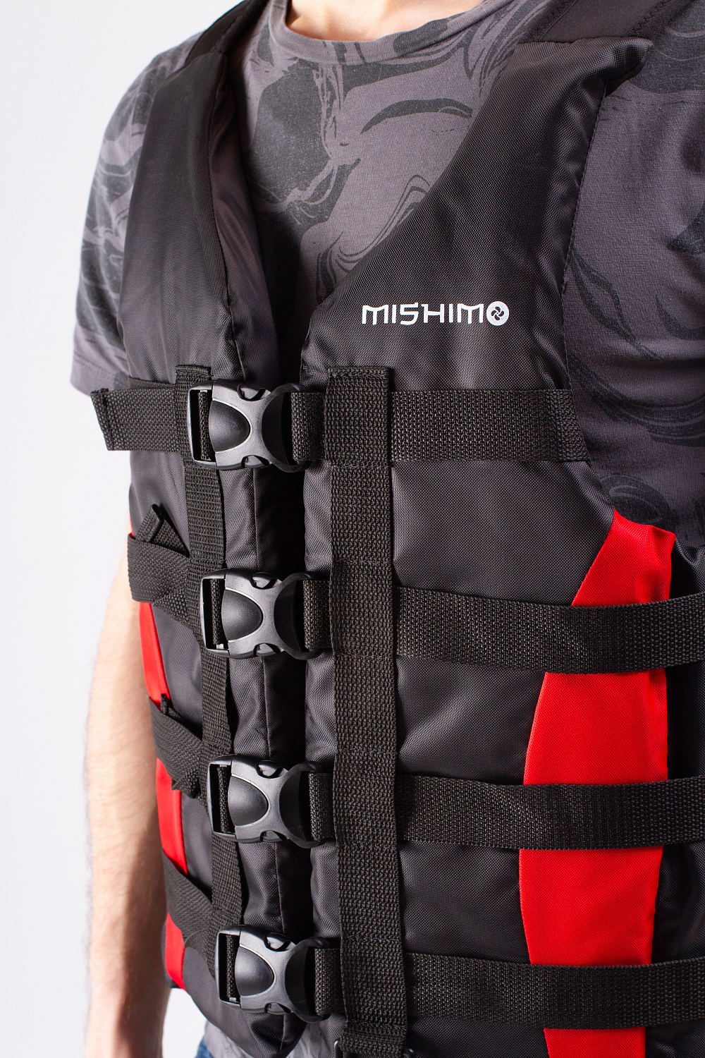 Жилет спасательный MISHIMO PRO Премиум качества Черно-красный в Ухте